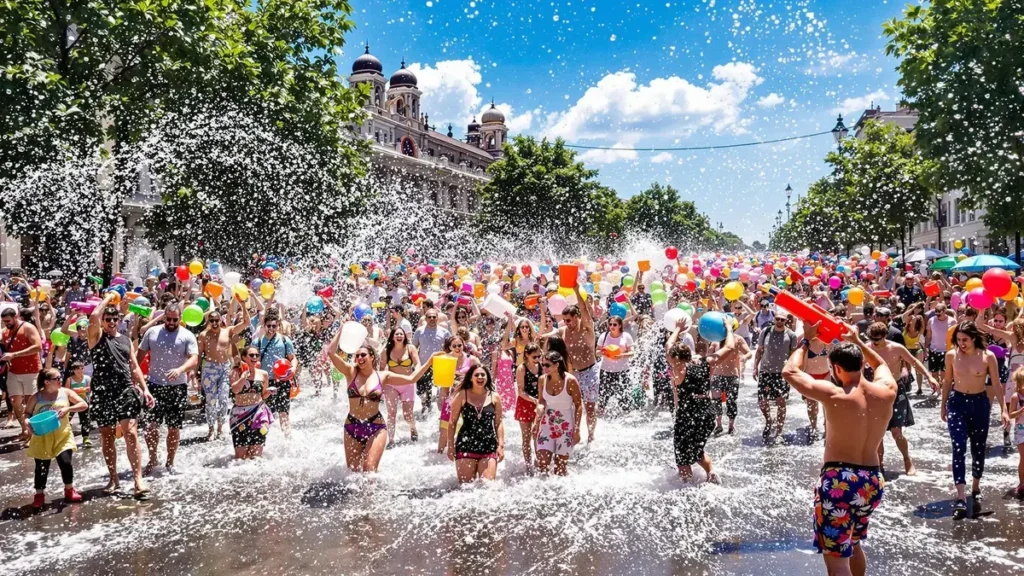 Een ongelooflijke reusachtige waterbattle wekt de zomer in dit Europese land elke juli